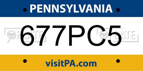 677PC5 Pennsylvania License Plate