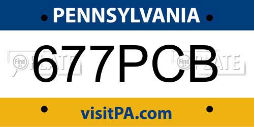 677PCB Pennsylvania License Plate