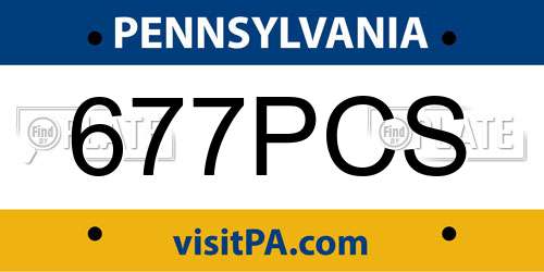 677PCS Pennsylvania License Plate