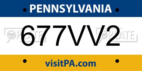 677VV2 Pennsylvania License Plate