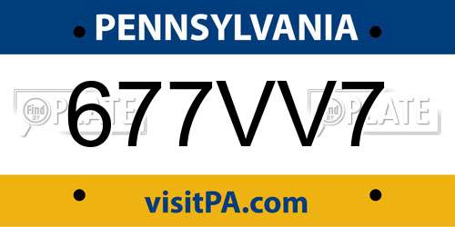 677VV7 Pennsylvania License Plate