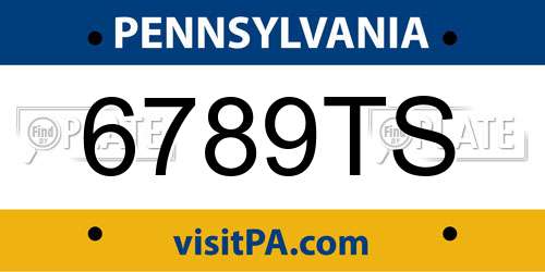 6789TS Pennsylvania License Plate