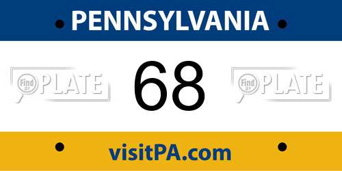 68 Pennsylvania License Plate