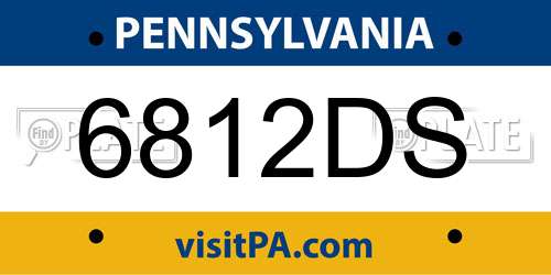 6812DS Pennsylvania License Plate