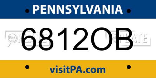 6812OB Pennsylvania License Plate