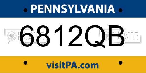 6812QB Pennsylvania License Plate