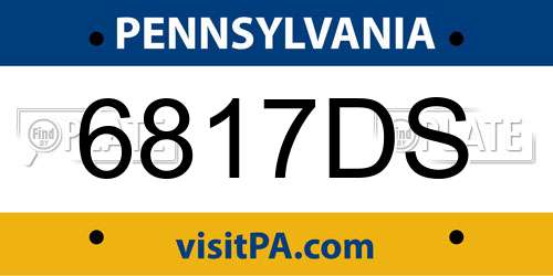 6817DS Pennsylvania License Plate