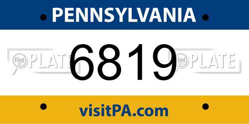 6819 Pennsylvania License Plate