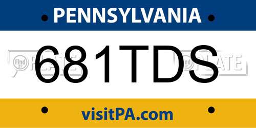 681TDS Pennsylvania License Plate