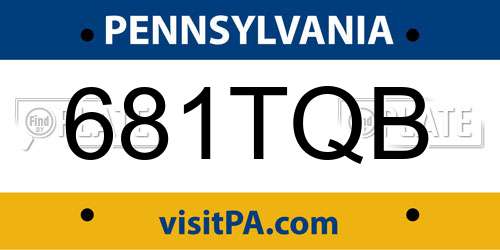 681TQB Pennsylvania License Plate