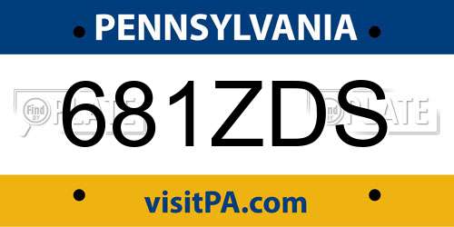 681ZDS Pennsylvania License Plate