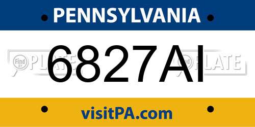 6827AI Pennsylvania License Plate