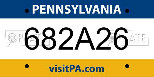 682A26 Pennsylvania License Plate
