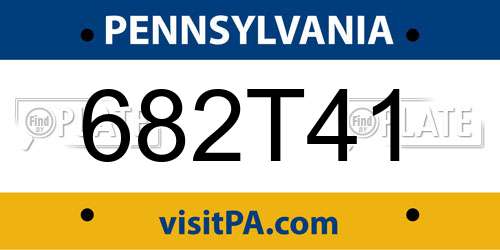 682T41 Pennsylvania License Plate