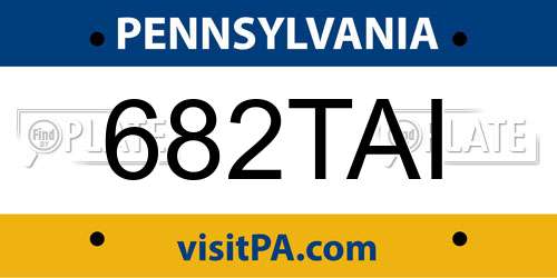 682TAI Pennsylvania License Plate