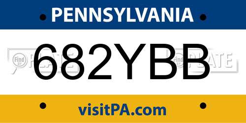 682YBB Pennsylvania License Plate