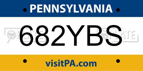 682YBS Pennsylvania License Plate