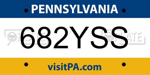 682YSS Pennsylvania License Plate