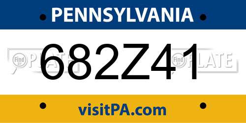 682Z41 Pennsylvania License Plate