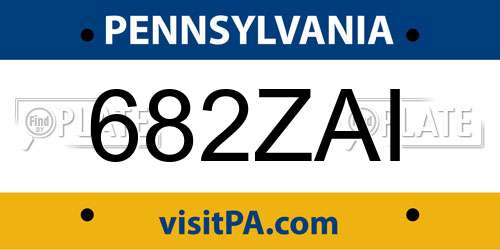 682ZAI Pennsylvania License Plate