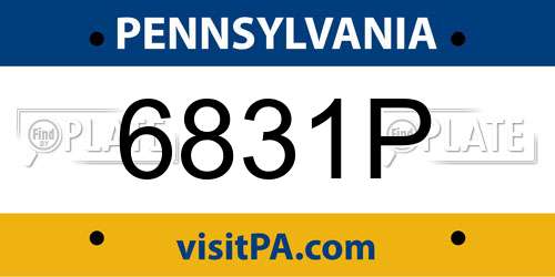 6831P Pennsylvania License Plate