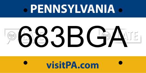 683BGA Pennsylvania License Plate