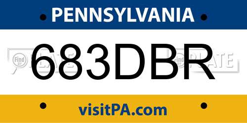 683DBR Pennsylvania License Plate