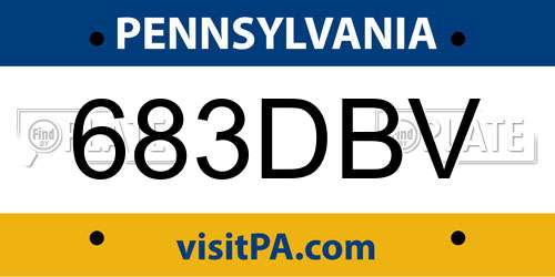683DBV Pennsylvania License Plate