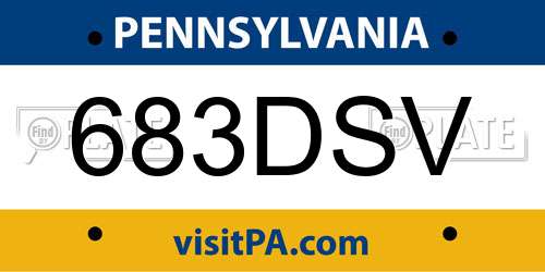 683DSV Pennsylvania License Plate