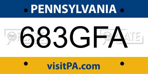 683GFA Pennsylvania License Plate
