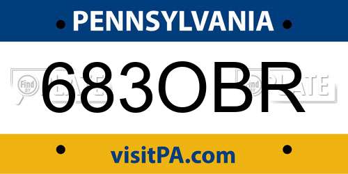 683OBR Pennsylvania License Plate