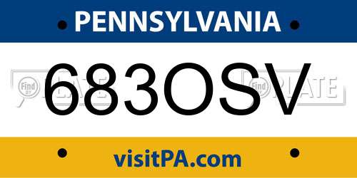 683OSV Pennsylvania License Plate