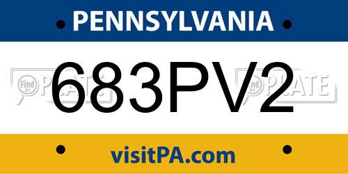 683PV2 Pennsylvania License Plate
