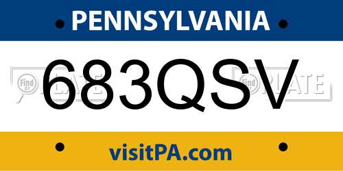 683QSV Pennsylvania License Plate