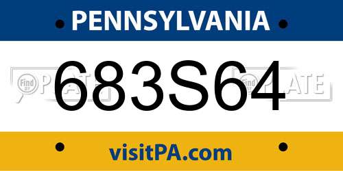 683S64 Pennsylvania License Plate