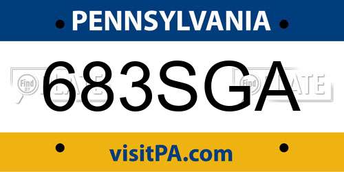683SGA Pennsylvania License Plate