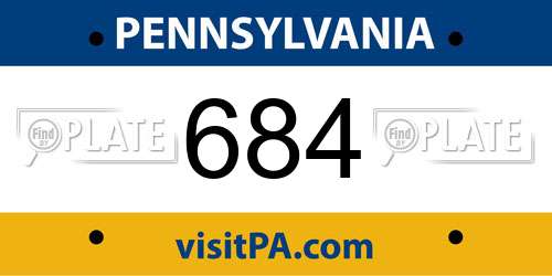 684 Pennsylvania License Plate