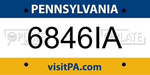 6846IA Pennsylvania License Plate