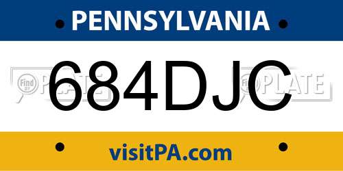 684DJC Pennsylvania License Plate