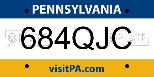 684QJC Pennsylvania License Plate