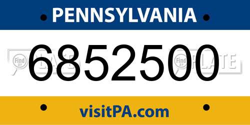 6852500 Pennsylvania License Plate