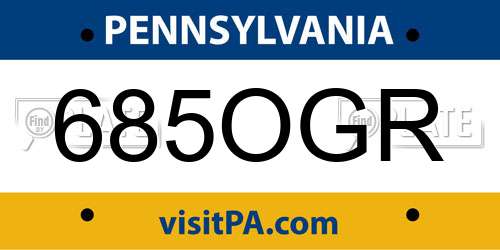 685OGR Pennsylvania License Plate