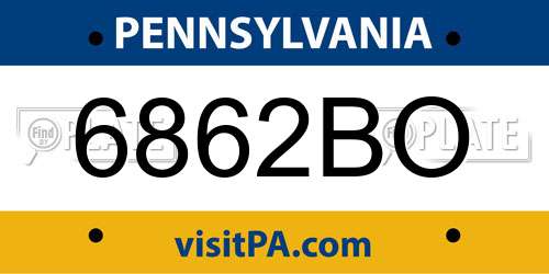 6862BO Pennsylvania License Plate