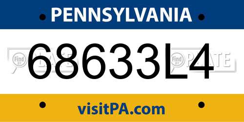 68633L4 Pennsylvania License Plate
