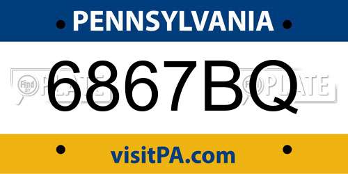 6867BQ Pennsylvania License Plate