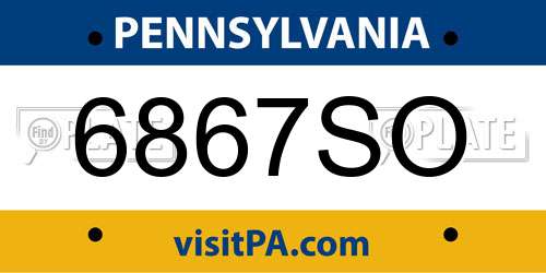 6867SO Pennsylvania License Plate