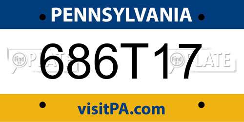 686T17 Pennsylvania License Plate