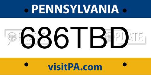 686TBD Pennsylvania License Plate