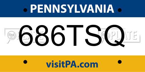 686TSQ Pennsylvania License Plate