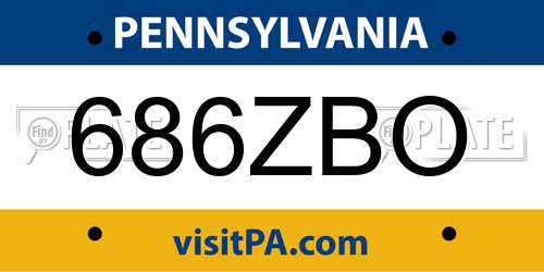 686ZBO Pennsylvania License Plate